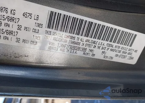 2011 Jeep Compass z USA, uszkodzony, nr VIN 1J4NF1FB2BD281999